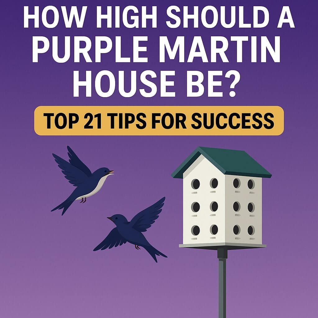 how high should a purple martin house be
